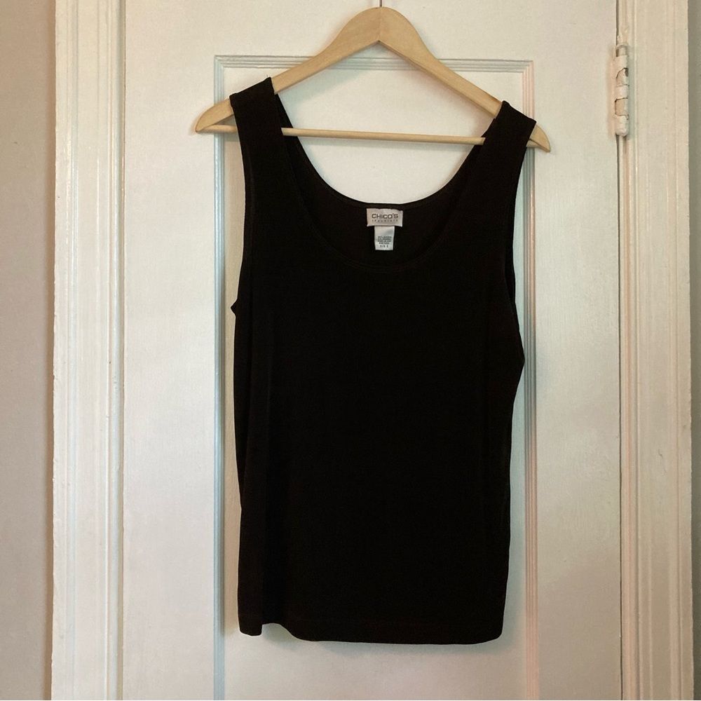 Chico's Travelers Slinky Dark Brown Sleeveless Top Size 2 (Medium)